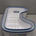 MR.SIGA Toilet Stool Squat Adult, Bathroom Stool Heavy Duty, Anti Slip Toilet Step for Bathroom, Toddler Step Stool for Kids, White & Grayish Blue