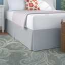 Cottington Lane Luxury Pleated Bedskirt Queen Size 18 Inch Drop Split Corners, Hotel Luxury 1800 Ultra-Soft Tailored Drop Box Pleated Styling Dust Ruffle, Classic & Clean Look, Silver Grey