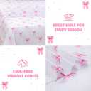 MICORAL Kids Full Sheet Set Pink Bow, 4 Pieces Sheets for Boys & Girls, Soft Printed Microfiber Bed Sheets, Deep Pocket Cozy Toddler Bedding Set, Pink Bow