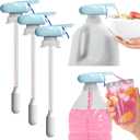 Magic Tap Automatic Drink Dispenser for Fridge, Teal (3 Pack), No Spill Milk Dispenser for Fridge, Automatic Milk Dispenser Pump for Gallon Jugs, Water & Juice, Fits Most Bottles, Batteries Required