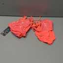 Women's Triangle Sequin Bikini Set Brazilian Halter String Backless Tie Side Thong Two Piece Swimsuit Bathing Suit (6-8, Coral Pink)