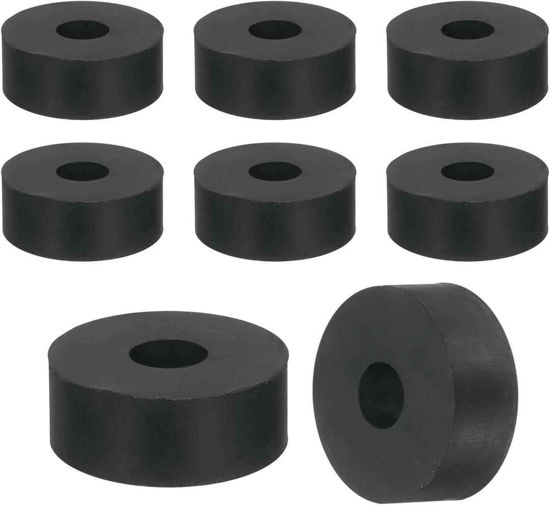 uxcell 18Pcs Thick Rubber Spacer, 1 Inch OD x 5/16 Inch ID x 3/8 Inch Thickness Round Rubber Bushings Anti Vibration Flat Spacer Washers for Home Industrial Machinery