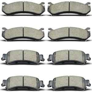 Front Rear Ceramic Brake Pads 8 Pieces Set fit for Chevroletfor 1999-2006 Silverado 1500,2003-2005 Astro,2000-2001 Tahoe,for GMCfor 1999-2006 Sierra 1500,2003-2005 Safari,2000-2002 Yukon