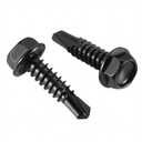 Mellewell #10 x 1-1/4" Hex Washer Head Self Drilling Screws, 410 Stainless Steel Self Tapping Sheet Metal Screws, Black Finish, 50 PCS