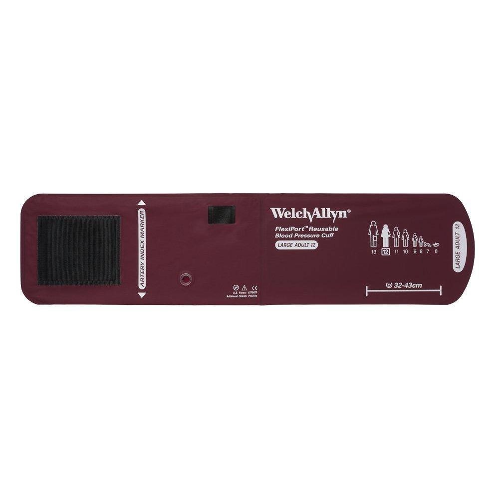 Welch Allyn REUSE-12 FlexiPort Blood Pressure Cuff, Size 12, Large Adult, Reusable without Tubes or Connectors, Range 32-43 cm Range
