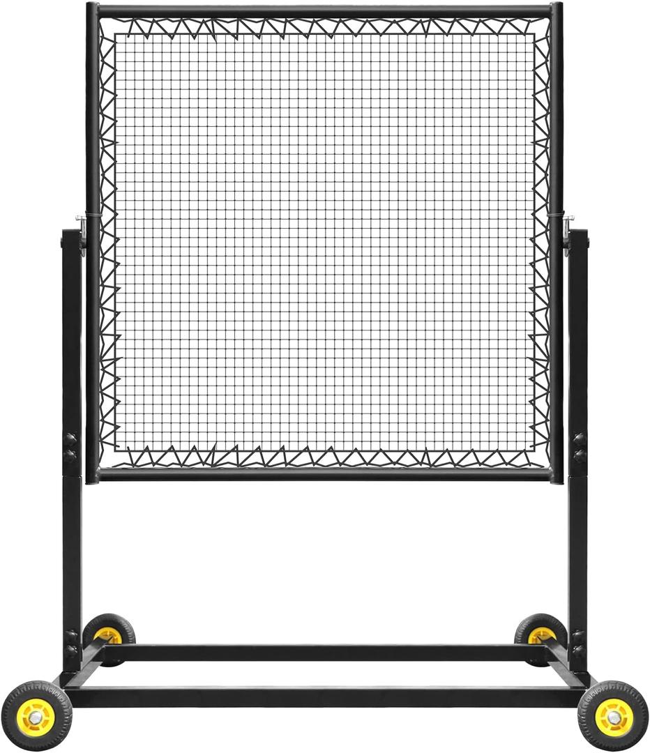 MR Height Adjustable Rebounder, Portable Sports Bounce Back Net, Adjustable Angle Pitch Back Return Net, Rebound Wall for Lacrosse, Baseball, Softball, Soccer, Football, Basketball, Volleyball, Tennis