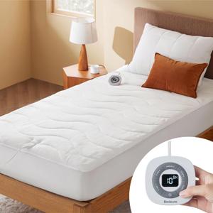 Bedsure Heated Mattress Pad Twin - Bed Warmer with Memory & Preheat Functions, 12-Hour Auto Off & 10 Heat Settings, Single Controller, Fast Heating, Coral Fleece Electric Mattress Pad Twin, 39"x75"