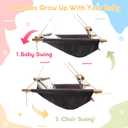 Baby Swing Outdoor Indoor for Infants to Toddlers, Portable Adjustable Baby Porch Swing with 5-Point Safety Belt, Kids Tree Hanging Chair Toys for Door Garden Backyard