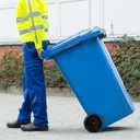 Cabilock Universal Trash Can Wheels Replacement Kit Includes 2 Rubber Wheels & 18.9" Hollow Axle Heavy Duty Repair Parts for 32-50 Gallon Curbside Garbage Bins & Recycling Carts