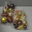 2ft Pre-Lit Tabletop Christmas Tree Christmas Decorations, Gold Xmas Christmas Tree with LED Lights for Indoor Outdoor Holiday Party Supplies