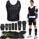 Weighted Vest Men BeatBoost 20lb/30lb/40lb/50lb/60lb Adjustable Weight Vest with Steel Plates Weights for Walking Strength Training Running Workout (Black Set)