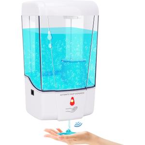 Automatic Soap Dispenser Wall Mounted: 700ml/23.7oz Commercial Hand Soap Dispenser Wall Mount, Touchless Electric Sensor Pump for Home Kitchen Bathroom Offices Hotel Commercial Restaurant