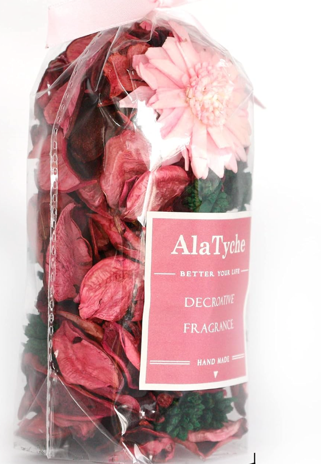 Summer Potpourri Bags, Pink Potpourri Bowl Filler,Rose Scented Dried Flowers, Home Fragrance Sachet Petal(Blush Rose)