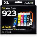 923 Ink Cartridges for HP Printers Compatible with HP 923 Ink Works with HP OfficeJet Pro 8130e 8125e 8120e 8135e 8138e 8139e Printers, 923 Ink Without Chip 4-Pack (Black Cyan Magenta Yellow)