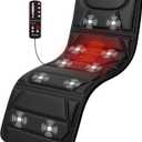 Snailax Massage Mat with Heat, Back Massage Pad for Bed, Chair, 10 Motors Vibrating Massage Mattress Pad with 2 Heating Pads for Back, Full Body Massager