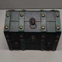 Vintage Wooden Treasure Chest, Jewelry Storage Box with Lock, Classical Storage and Decorative Box, Large Capacity Vintage Decorative Box, Jewelry Storing Storage Organizer for Home Decoration,Green