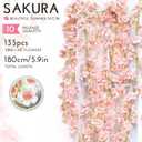 YRIOWMI 10PCS 59FT Artificial Silk Cherry Blossom Garland, Hanging Sakura Flower Vines for Wedding Party Home Arch Office Sakura Decor (Light Pink)