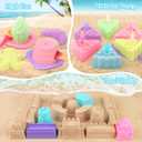 Dreamon Collapsible Beach Toys Set for Kids 3-10, Collapsible SandBucket with Beach Molds and Mesh Bag, 2 Pack Shovels Set Ice Cream Sand Toys for Beach, Sandbox Travel Toys for Kids Toddlers Girls