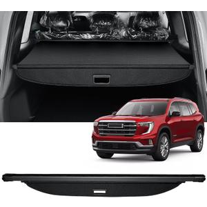 AUXKO Retractable Cargo Cover for GMC Acadia/Chevy Traverse 2026-2024/ Buick Enclave 2025 2026, Trunk Cover Luggage Security Cover Shielding Shade Anti-Peeping Luggage Privacy Screen, Carbon Fiber