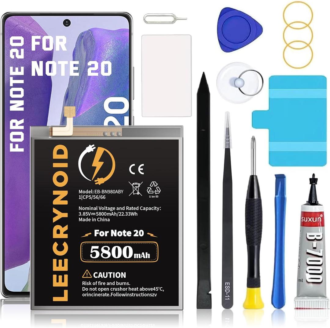 for Samsung Galaxy Note 20 Battery,5800mAh (New Upgraded) Replacement Battery for Samsung Galaxy Note 20 5G SM-N980 SM-N981U with Professional Repair Tool Kits