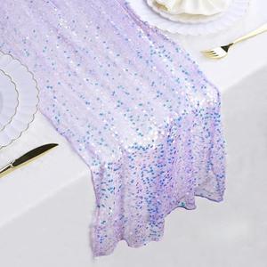 ALEXPRE 6 Pcs Iridescent Sequin Table Runner 12 x 72 Inch Mermaid Table Runner Glitter Mermaid Party Decorations for Wedding Party Birthday Baby Shower Ceremony Decor (Purple) Pack of 2