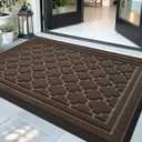 Color&Geometry Large Front Door Mat Outside Entrance, Heavy Duty Non Slip Low Profile Doormat for Entryway, Trap Dirt and Moisture Welcome Mats All-Weather, Easy Clean, Patio, Garage, 36"x60" Brown