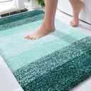 OLANLY Bathroom Rugs Mat 34x21, Extra Soft Absorbent Microfiber Bath Rugs, Rubber Backing, Quick Dry, Washable Bath Mats for Bathroom Floor, Tub and Shower, Home Decor Accessories, Blackish Green