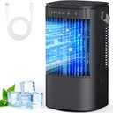 Portable Air Conditioners, 4-in-1 Mini Small Air Conditioner Evaporative Air Cooler Fan with 1000ml Water Tank, 3 Speeds & 7 LED Lights, Personal Mini AC with Timer for Bedroom, Desktop, Home, Office