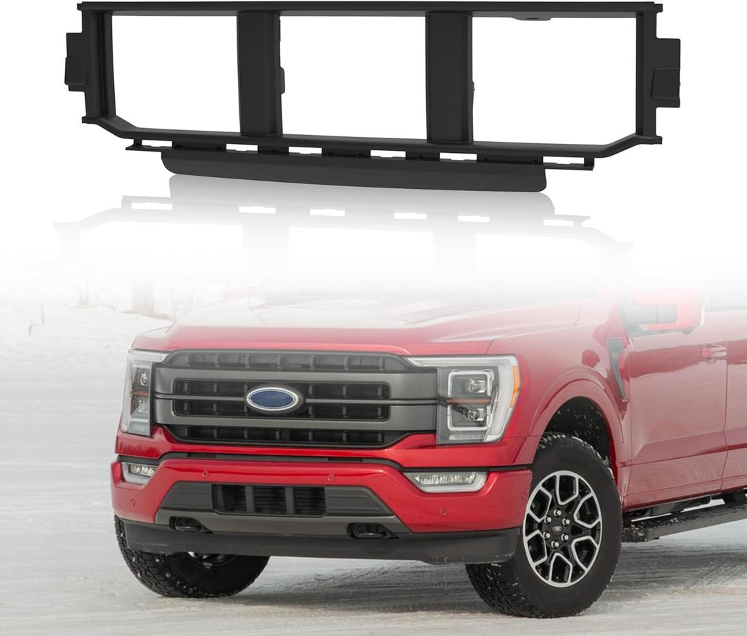 KEWISAUTO Front Bumper Grille for 2021-2023 Ford F-150, Black Front Lower Center Bumper Cover Spacer Panel Lower Bumper Grille for Ford F150 2021 2022 2023 Accessories
