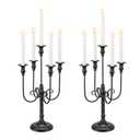Candeldo Black Candelabra Halloween Decorations: 20 Inches Gothic Candle Holder 5 Arm Metal Candlestick Stand for Table Fireplace Victorian Decor Set of 2
