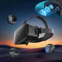 3D VR Headset, Virtual Reality 3D VR Glasses, Anti-Blue Light Adjustable 3D Headset Helmets for iPhone or Android Compatible with 4.5” to 6.7” inch with Controller(Black)