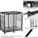 JEFEE Pool Storage Bins Rolling Pool Safety Storage Cart Standard Noodle Holder Organizer Container with Nylon Mesh for Pool Floats, Balls, Large Capacity Storage Bins 37.2" L 24.8" W 35.4" H Black