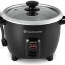 Toastmaster Electric Rice Cooker - Large Capacity for Soups, Oatmeal & More - Automatic Rice Cooker with Tempered Glass Lid & Keep Warm Mode - 10-Cup, Black