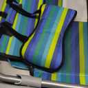 Portable Beach Chair for Adults, Outdoor Lightweight Camping Chair Lay Flat Folding Backpack Beach Reclining Chair with 5 Positions, Headrest, Zipper Pouch, Cup Holder, NEW Striped, 22 inches x 21 inches x 31 inches