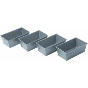 Chicago Metallic Commercial II Non-Stick Mini Loaf Pans, 5-3/4 by 3-1/4 by 2-1/4-Inch, Gray (Pack of 4)
