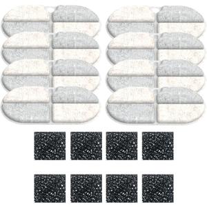 Cat Water Fountain Filters, PLWF002 Replacment Filter Compatible with Pet Water Fountain, 8 Pack with 8 Filter Sponges
