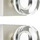 coolnews 2 Pack Crystal Glass Dummy Door Knobs, Single Side Half-Dummy Door Knob Set, Satin Nickel