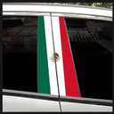 Mexican Flag B-Pillar Decals, 2-Pack Waterproof Vinyl Car Stickers for Cars, Trucks & SUVs