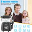 Sawgmore FC166 Water Flosser for Teeth/Braces, 600 ml Large Capacity, 10 Adjustable Pressures, 8 Home Nozzles Oral Irrigator for Teeth Clean(Black)