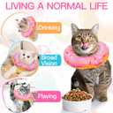 Cat Cone Collar Soft, Cute Cat Donut Collar After Surgery, Adjustable Kitten Recovery Cones to Stop Licking, Lightweight Neck Elizabethan Collars for Cats Kittens (Pink, Medium) (Pink, M)