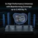 TP-Link Dual-Band BE5000 WiFi 7 Router Archer BE260 | 5-Stream 5Gbps | 12.5G WAN+12.5GLAN+31G Ports, USB 3.0 | 5 External Antennas | VPN Clients & Server | Easy-Mesh, HomeShield, MLO, Private IOT