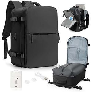 WONHOX Vacuum Seal Travel Backpack with Air Pump Compression Vacpack Waterproof Carry On Backpack for Travel Women men with Vacuum System Laptop Airlines Approved Daypack Space Saver Bags Black