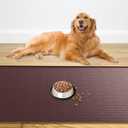 XXXL Pet Food Mat, 48" x 32" Largest Silicone Dog Mats for Food and Water, Nonslip Pet Feeding Mats for Floors,Dog Cat Bowl Mat with Raised Edges, Drak Brown