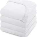 Linteum Hospital Jersey Knit Fitted Sheet 15oz 36x84x16 White 4 Pack