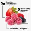 Force Factor Creatine Monohydrate Gummies, NSF Certified, 5g Dose for Men & Women to Support Muscle, Strength, Recovery, Cognitive Health & Memory, Mixed Berry, 150 Gummies (EXP 12/01/26)