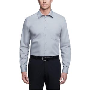 Van Heusen Mens Dress Shirt Regular Fit Poplin Solid (Gray, XL)