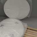 Apicizon Round Side Table Set of 2, White Nightstand Coffee End Table for Living Room, Bedroom, Small Spaces, Modern Home Decor Bedside Table with Natural Wood Legs, 16.5 Inches