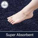 LOCHAS Bathroom Rug 36x24 Inch, Soft Thick Absorbent Microfiber Bath Rugs for Bathroom, Machine Washable, Shaggy Plush Non Slip Bath Mat for Tub, Shower Floor, Quick Dry Mats, Navy