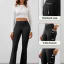 COPYLEAF Fleece Lined Leggings Women Winter Flare Thermal Leggings Water Resistant Hiking Cargo Snow Pants with 4 Pockets(Black L)