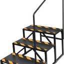 RV Steps with Handrail, 3-Step Anti-Slip Heavy Duty Stable Universal Stair for RV Travel Trailers Pool Hot Tub Trampoline